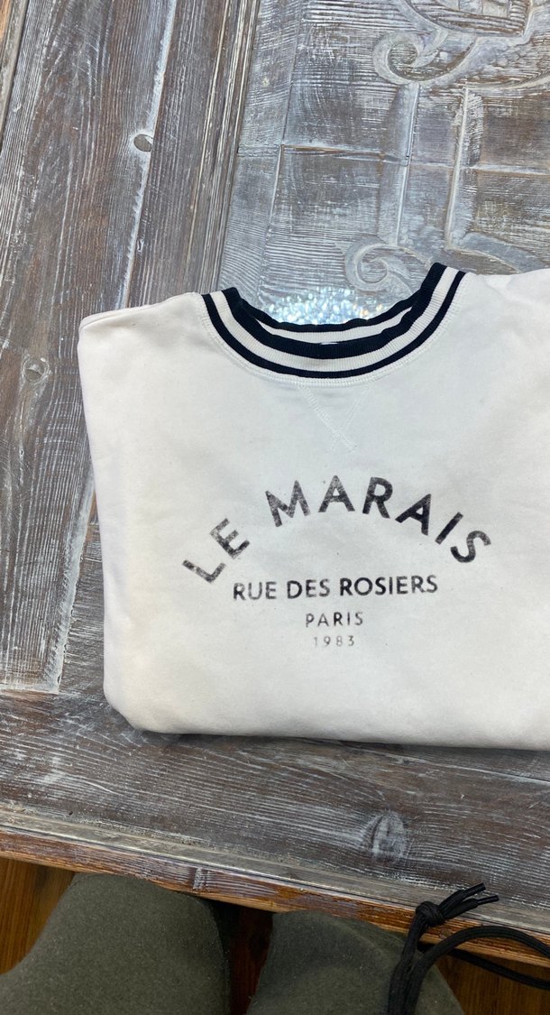 Beyaz Uzun Kollu Baskılı Sweatshirt - Görsel 4