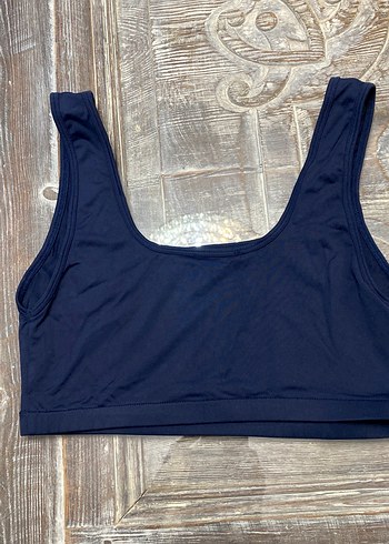 Mavi Kolsuz Crop Top - Görsel 2