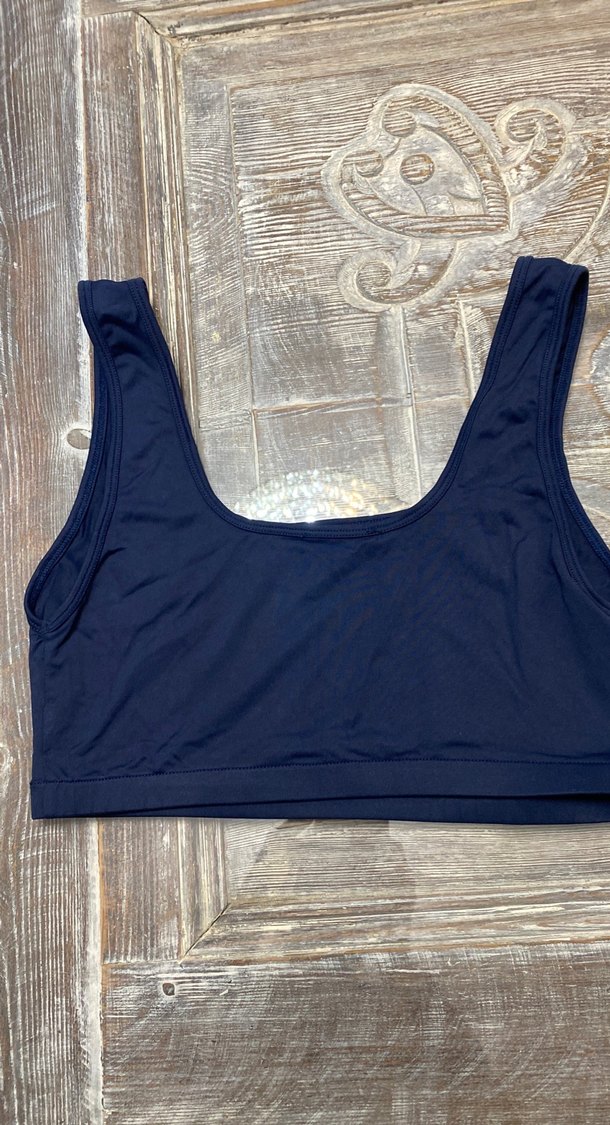 Mavi Kolsuz Crop Top - Görsel 2