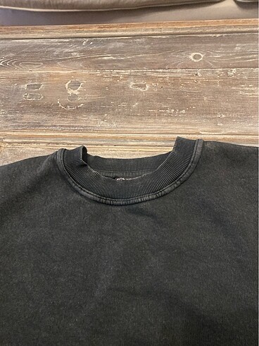 xs Beden gri Renk Zara X Small kalın Eskitme sweatshirt