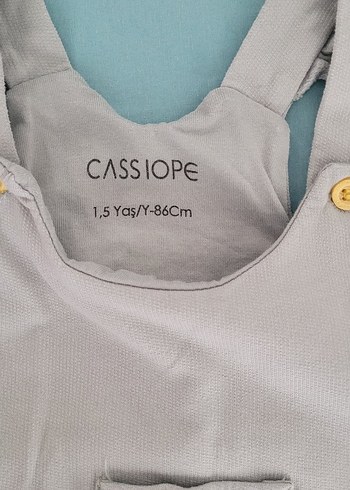 Gri Erkek Çocuk Keten Askılı Tulum - Görsel 2