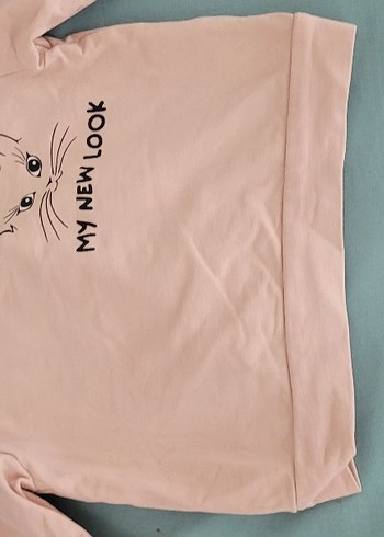 Düğmeli Pembe Kız Sweatshirt - Görsel 3