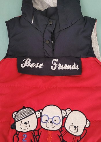 Erkek Çocuk Renkli Kapüşonlu Yelek - Görsel 3