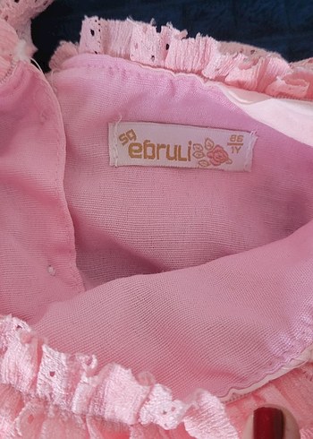 Pembe Fırfırlı Nakışlı Kız Elbisesi - Görsel 7