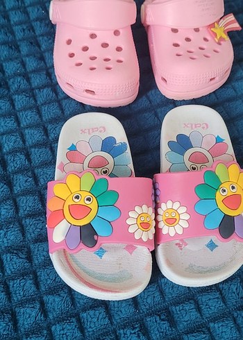 Kız Çocuk Pembe Renkli Velcro Bantlı Terlik - Görsel 2