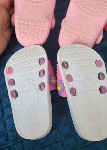 Kız Çocuk Pembe Renkli Velcro Bantlı Terlik - Görsel 5