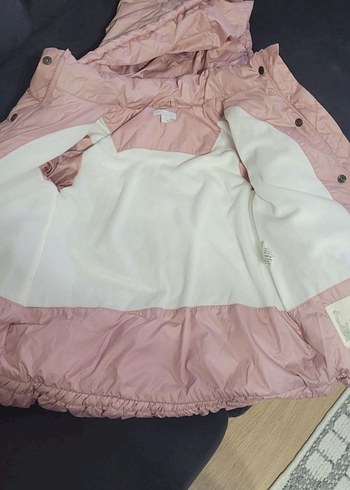 Pembe Düğmeli Kız Çocuk Mont - Görsel 3