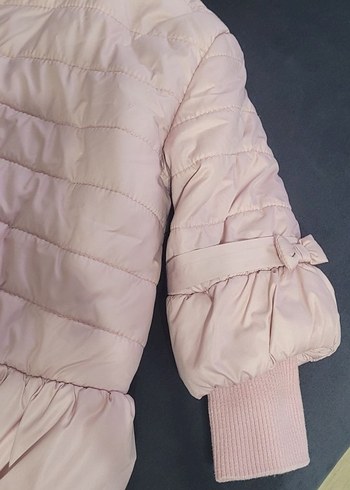 Pembe Düğmeli Kız Çocuk Mont - Görsel 8
