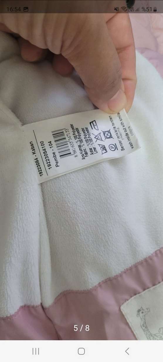 Pembe Düğmeli Kız Çocuk Mont - Görsel 5