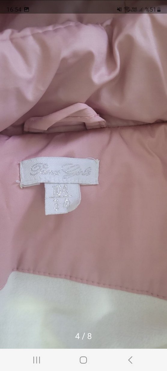 Pembe Düğmeli Kız Çocuk Mont - Görsel 4