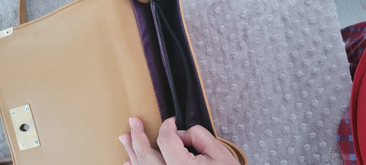 hardal sarisi Deri Tokalı Kadın Çanta - Görsel 3