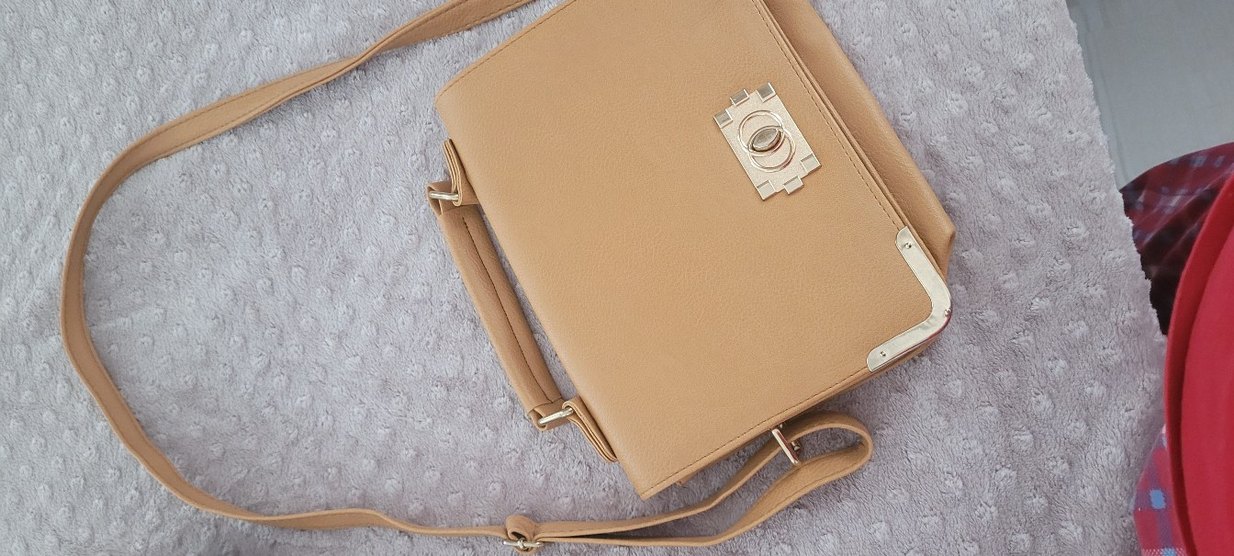 hardal sarisi Deri Tokalı Kadın Çanta - Görsel 4