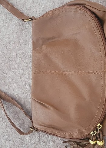 taba Deri Kadın Çanta Fermuarlı - Görsel 7