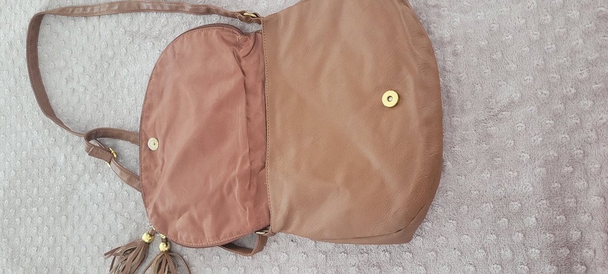 taba Deri Kadın Çanta Fermuarlı - Görsel 2