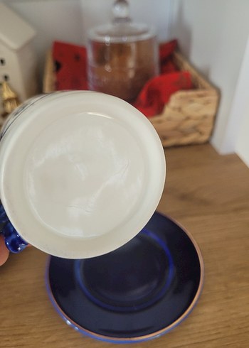 Mavi Kulplu Göz Desenli Kahve Fincanı Seti - Görsel 4