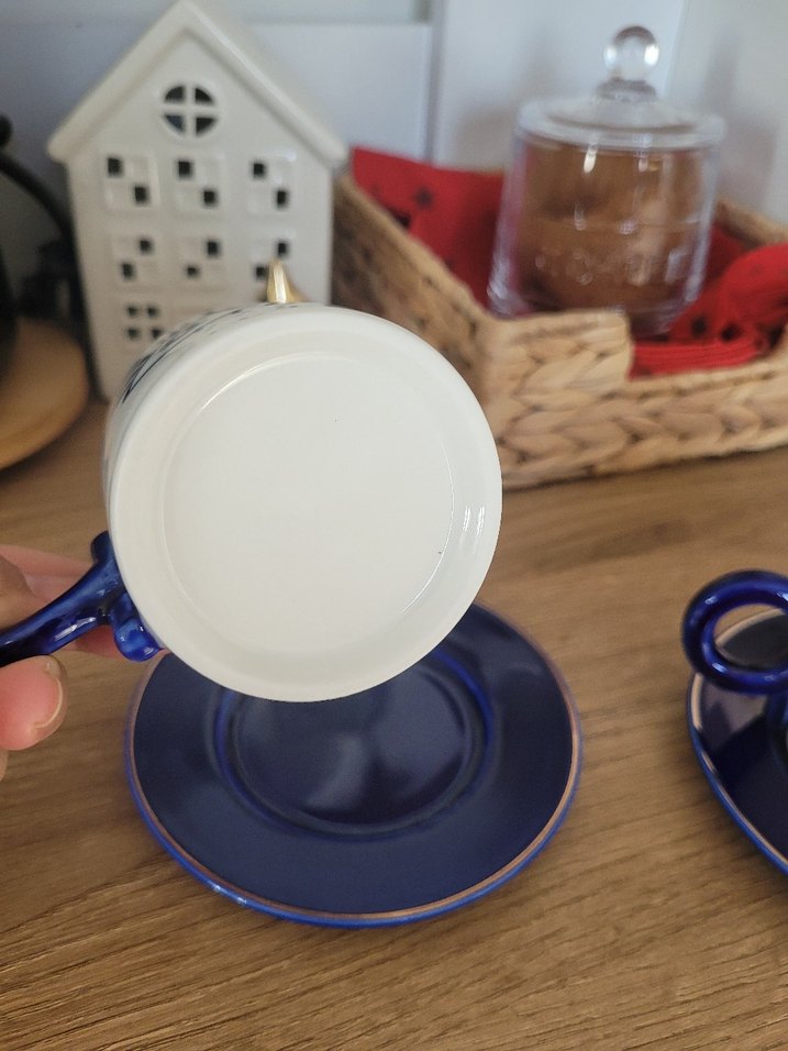 Mavi Kulplu Göz Desenli Kahve Fincanı Seti - Görsel 3