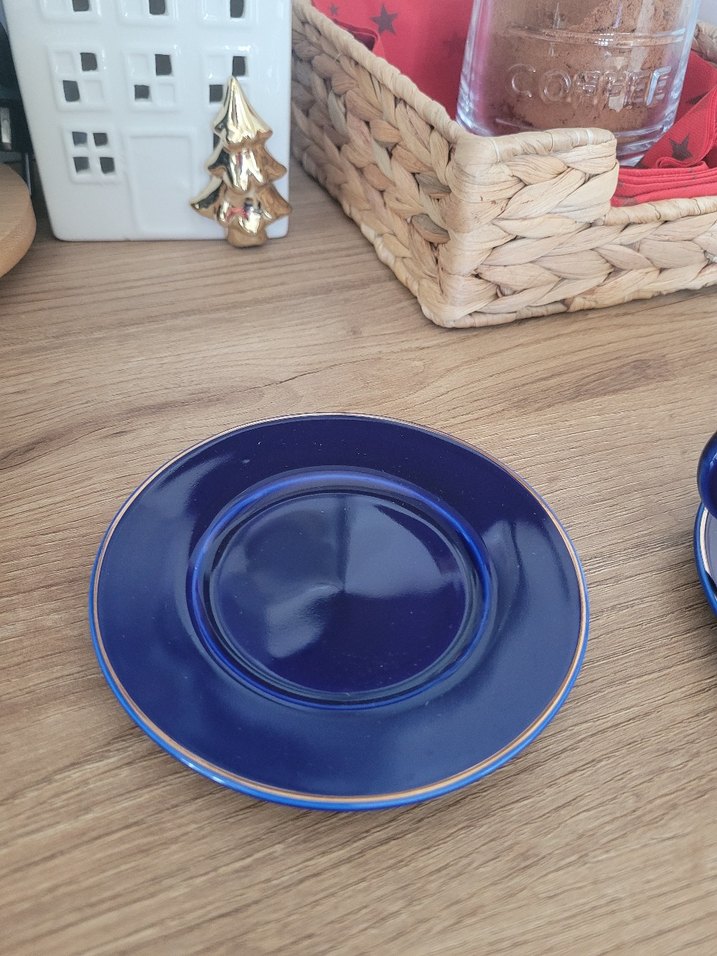 Mavi Kulplu Göz Desenli Kahve Fincanı Seti - Görsel 2