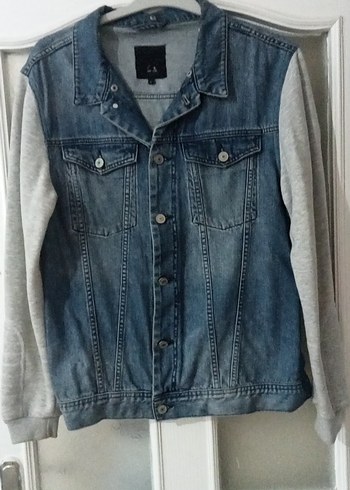 Gri erkek Denim Ceket Uzun Kollu Düğmeli - Görsel 5