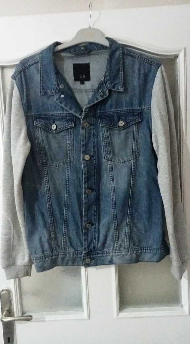 Gri erkek Denim Ceket Uzun Kollu Düğmeli - Görsel 5