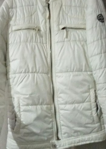 Beyaz Fermuarlı Erkek Kışlik. Montu sorunu yoktur - Görsel 4