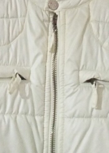 Beyaz Fermuarlı Erkek Kışlik. Montu sorunu yoktur - Görsel 5
