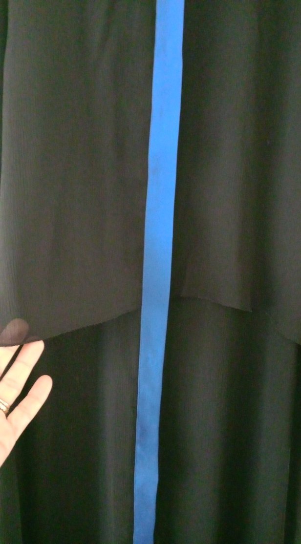 Uzun Kollu Mavi Siyah Kadın Tunik - Görsel 5