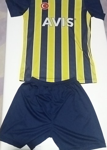 Erkek Sarı Lacivert Baskılı Kısa Kollu Fenerbahçe Forma Takımı - Görsel 2