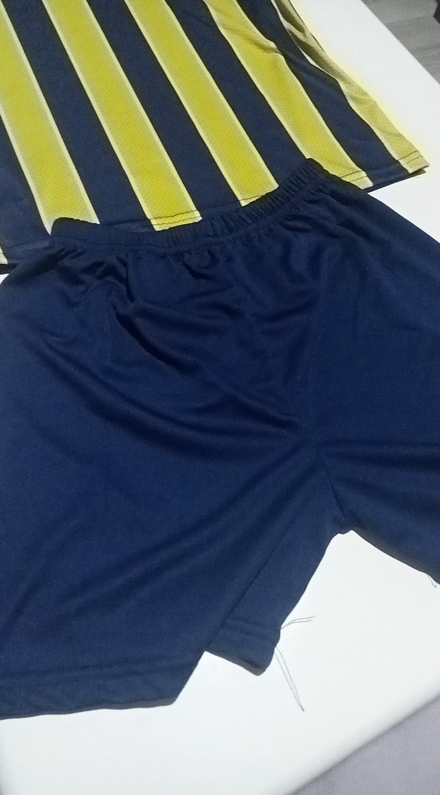 Erkek Sarı Lacivert Baskılı Kısa Kollu Fenerbahçe Forma Takımı - Görsel 4