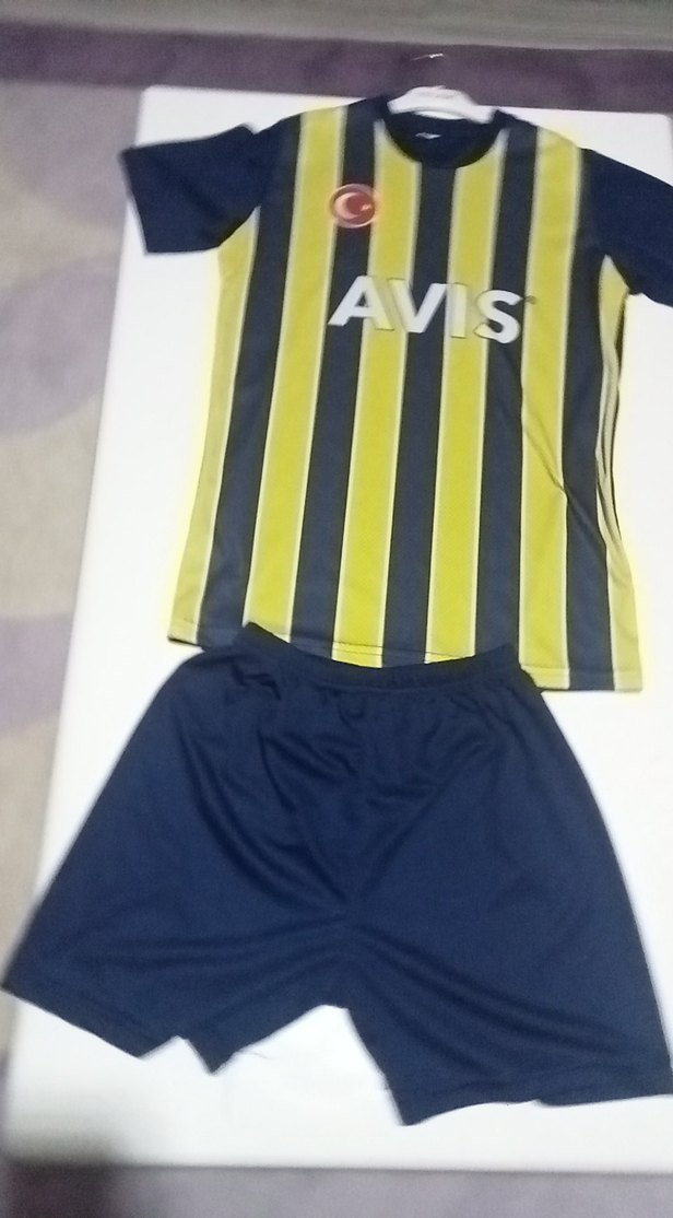 Erkek Sarı Lacivert Baskılı Kısa Kollu Fenerbahçe Forma Takımı - Görsel 5