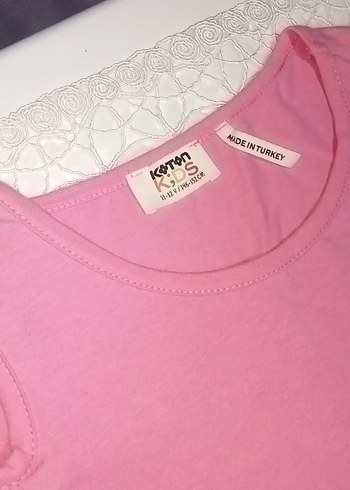 Kız Çocuk Çizgili Pileli Şort ve Koton omuzu açık kısakollu - Görsel 4