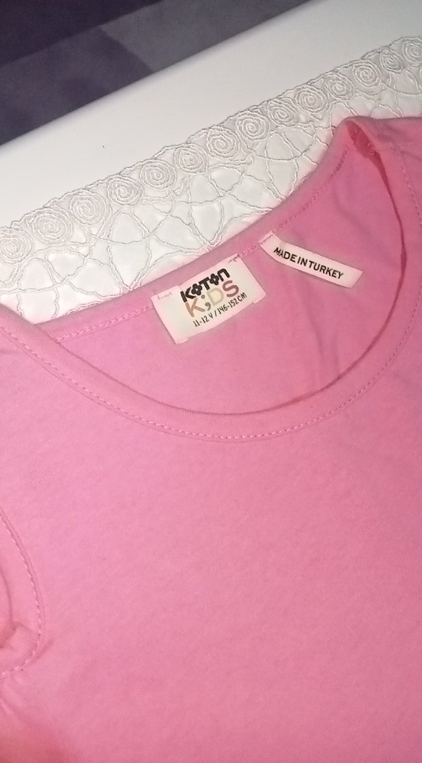 Kız Çocuk Çizgili Pileli Şort ve Koton omuzu açık kısakollu - Görsel 4