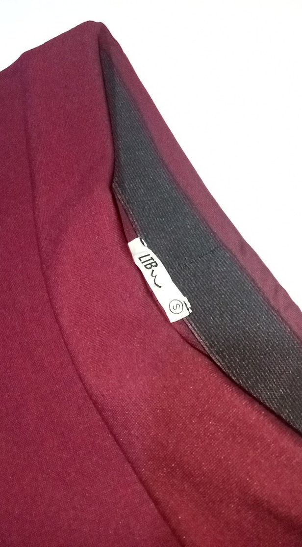 Bordo Yırtmaçlı Mini Midi Kalem Etek - Görsel 5