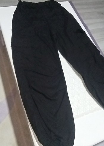 Erkek/Kadın Siyah Paraşut Pantolon - Görsel 5