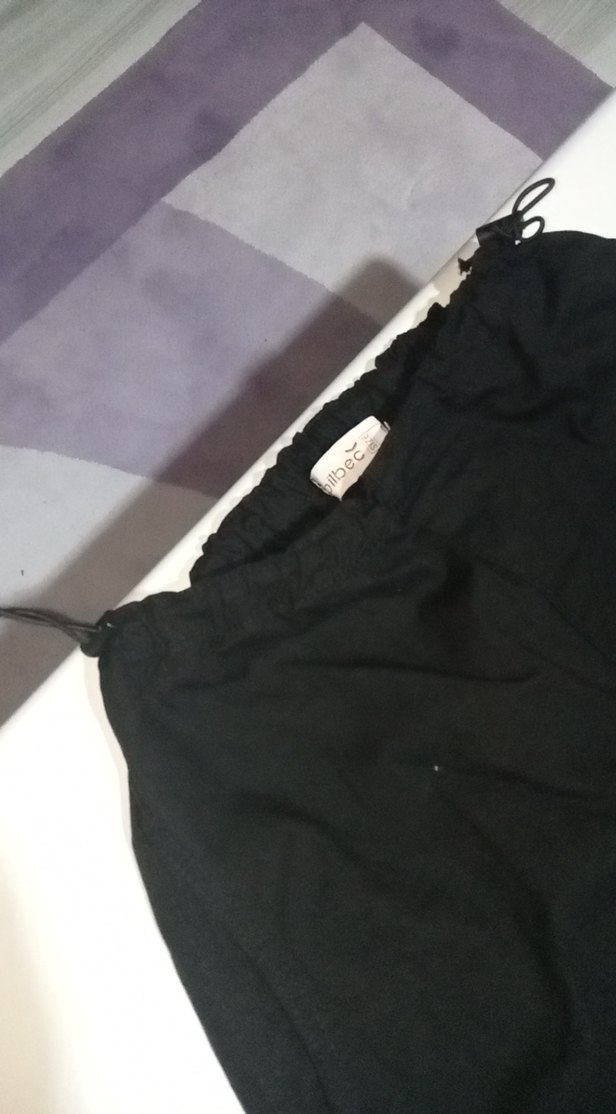 Erkek/Kadın Siyah Paraşut Pantolon - Görsel 3