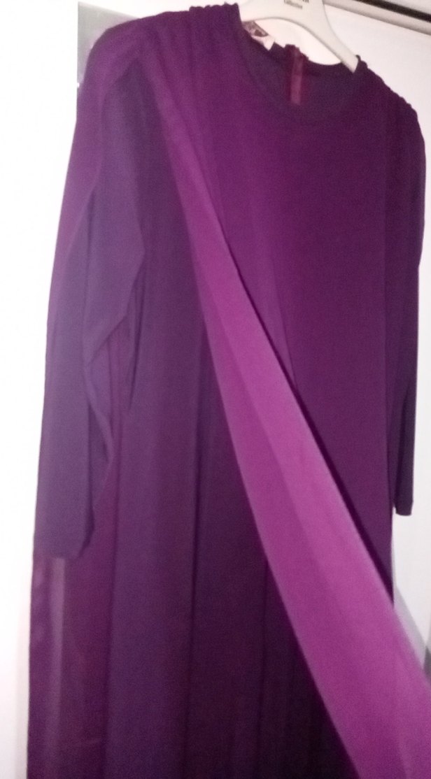 Mor Uzun Kollu Elbise Tulum - Görsel 3