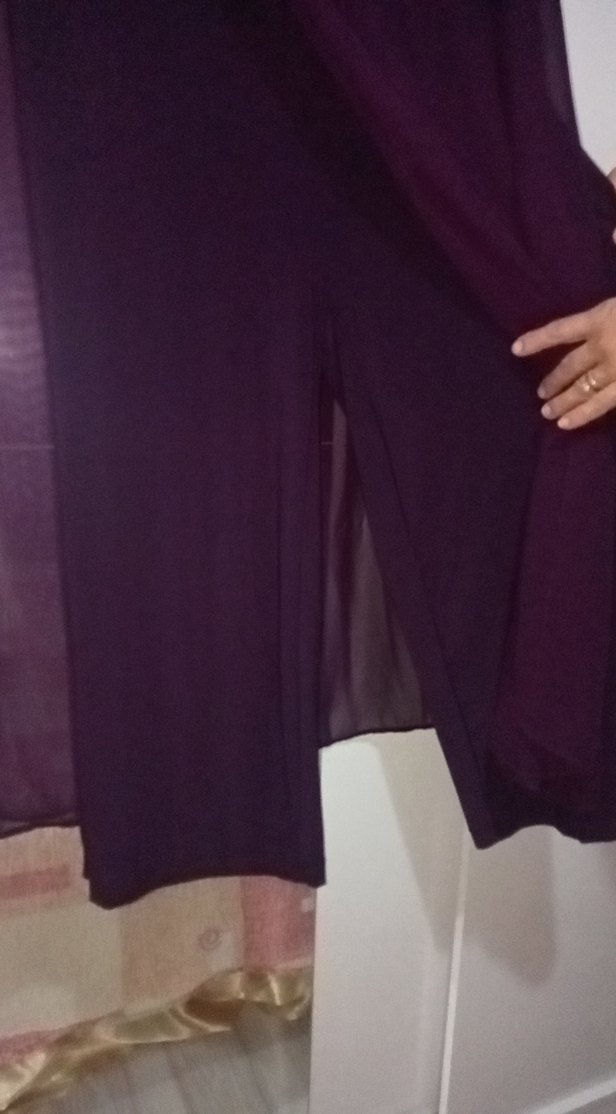 Mor Uzun Kollu Elbise Tulum - Görsel 2