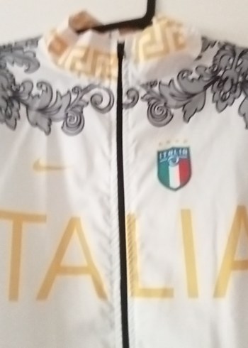 Beyaz Baskılı Kadın Spor Ceket yağmurluk tarzı - Görsel 6