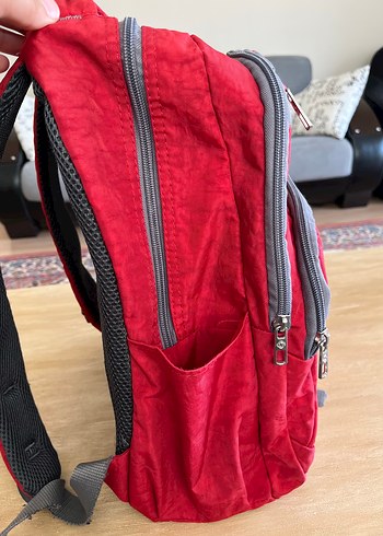 Kadın Kırmızı Gri Batik Desen Sırt Çantası - Görsel 2