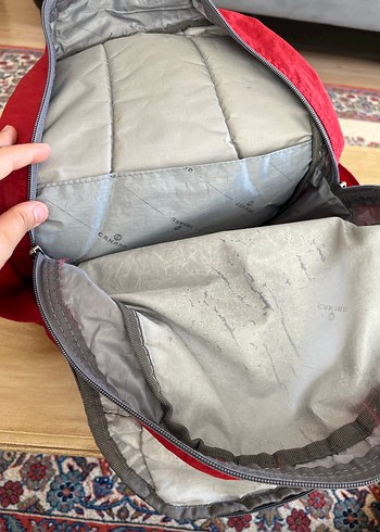 Kadın Kırmızı Gri Batik Desen Sırt Çantası - Görsel 6