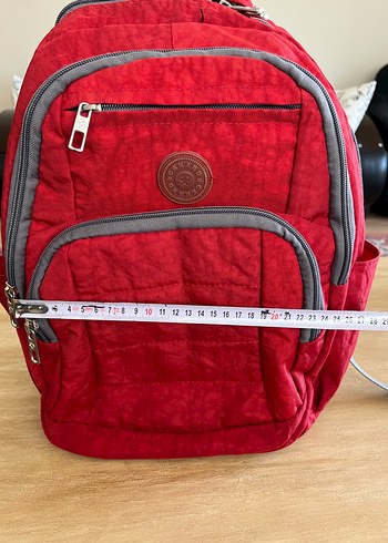 Kadın Kırmızı Gri Batik Desen Sırt Çantası - Görsel 4