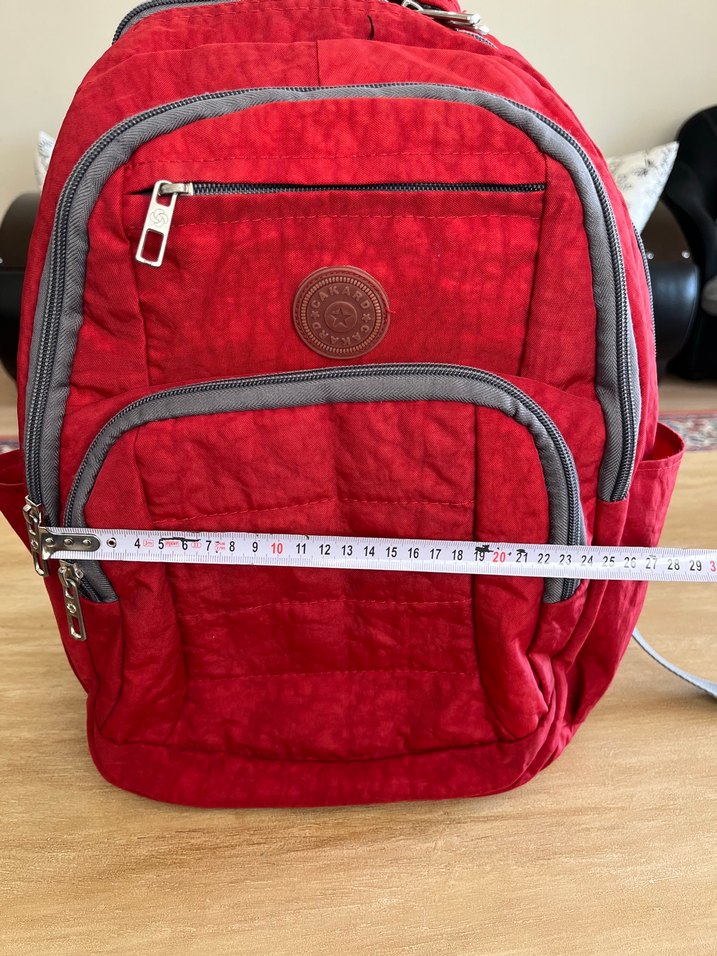 Kadın Kırmızı Gri Batik Desen Sırt Çantası - Görsel 4