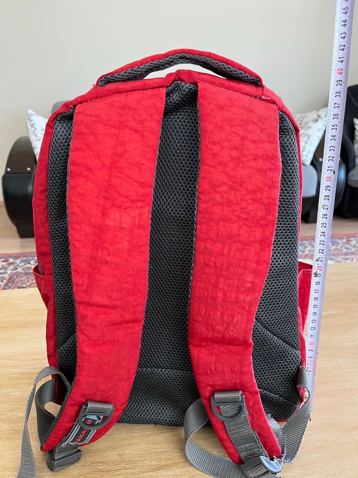 Kadın Kırmızı Gri Batik Desen Sırt Çantası - Görsel 3