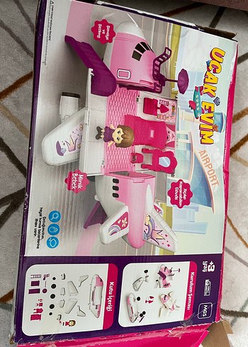 Pembe Renkli Oyuncak Uçak Seti - Görsel 2