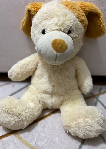 Beyaz ve kahverengi peluş oyuncak köpek - Görsel 4