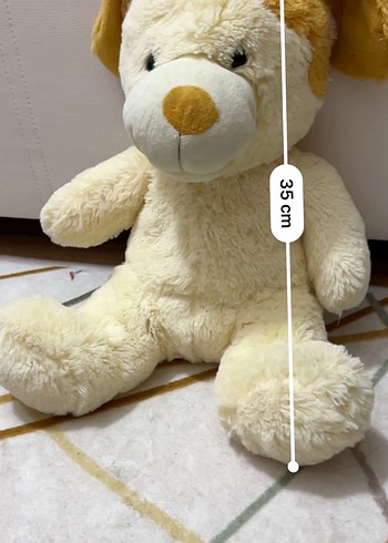 Beyaz ve kahverengi peluş oyuncak köpek - Görsel 3