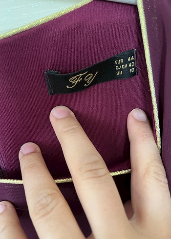 Mor Uzun Kollu İşlemeli Kadın Elbise - Görsel 4