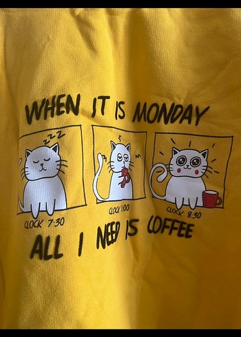 Sarı Kadın Kapüşonlu Sweatshirt - Görsel 4