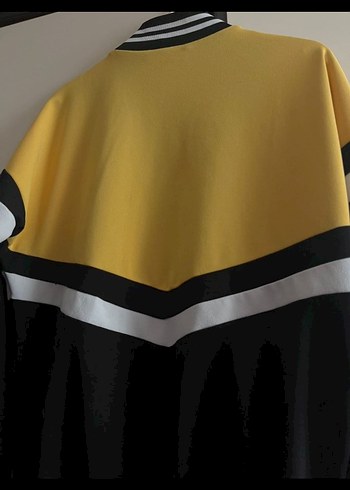 Sarı Siyah Çizgili Kadın Spor Ceket - Görsel 7