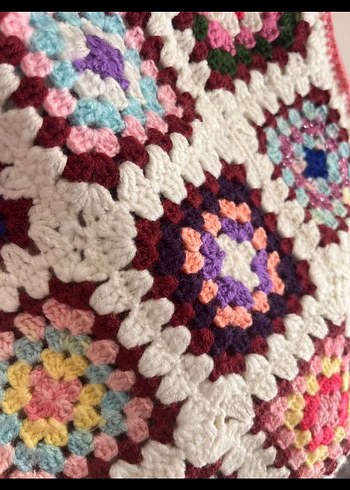 Pastel Renkli Örgü Bohem Çanta - Görsel 3