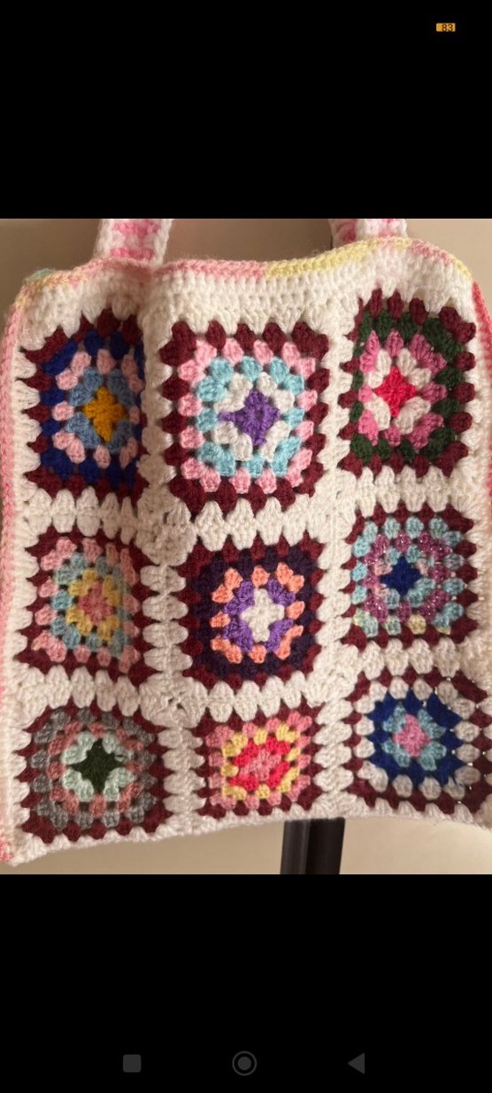 Pastel Renkli Örgü Bohem Çanta - Görsel 2